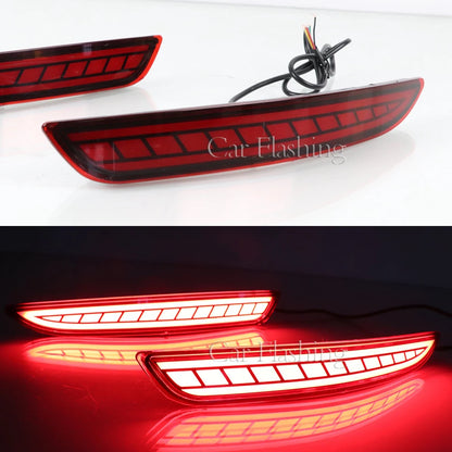 2Pcs for Mazda 3 Mazda3 Axela 2019 2020 2021 Car Rear Fog Lamp LED Rear Bumper Brake Light Dynamic Turn Signal Light Reflector