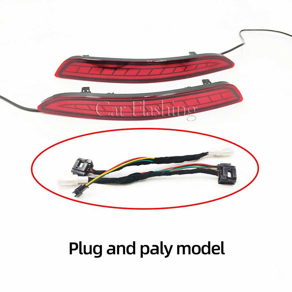 2Pcs for Mazda 3 Mazda3 Axela 2019 2020 2021 Car Rear Fog Lamp LED Rear Bumper Brake Light Dynamic Turn Signal Light Reflector